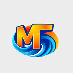 A captivating and vibrant logo design featuring the letters 'M' and 'T' artistically intertwined, set against a backdrop of dynamic waves or flowing lines representing creativity and movement