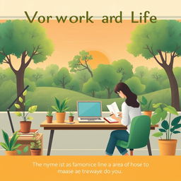 A visually stunning and harmonious illustration depicting the balance between managing work and life, highlighting themes of goals and well-being