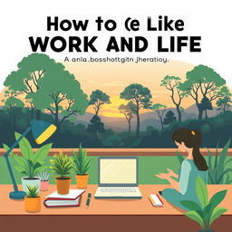 A visually stunning and harmonious illustration depicting the balance between managing work and life, highlighting themes of goals and well-being
