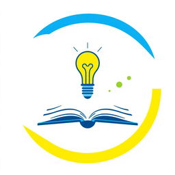 An abstract symbol representing information literacy, combining elements that symbolize knowledge, understanding, and critical thinking