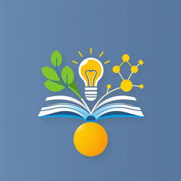 An abstract symbol representing information literacy, combining elements that symbolize knowledge, understanding, and critical thinking