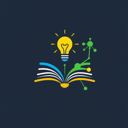 An abstract symbol representing information literacy, combining elements that symbolize knowledge, understanding, and critical thinking