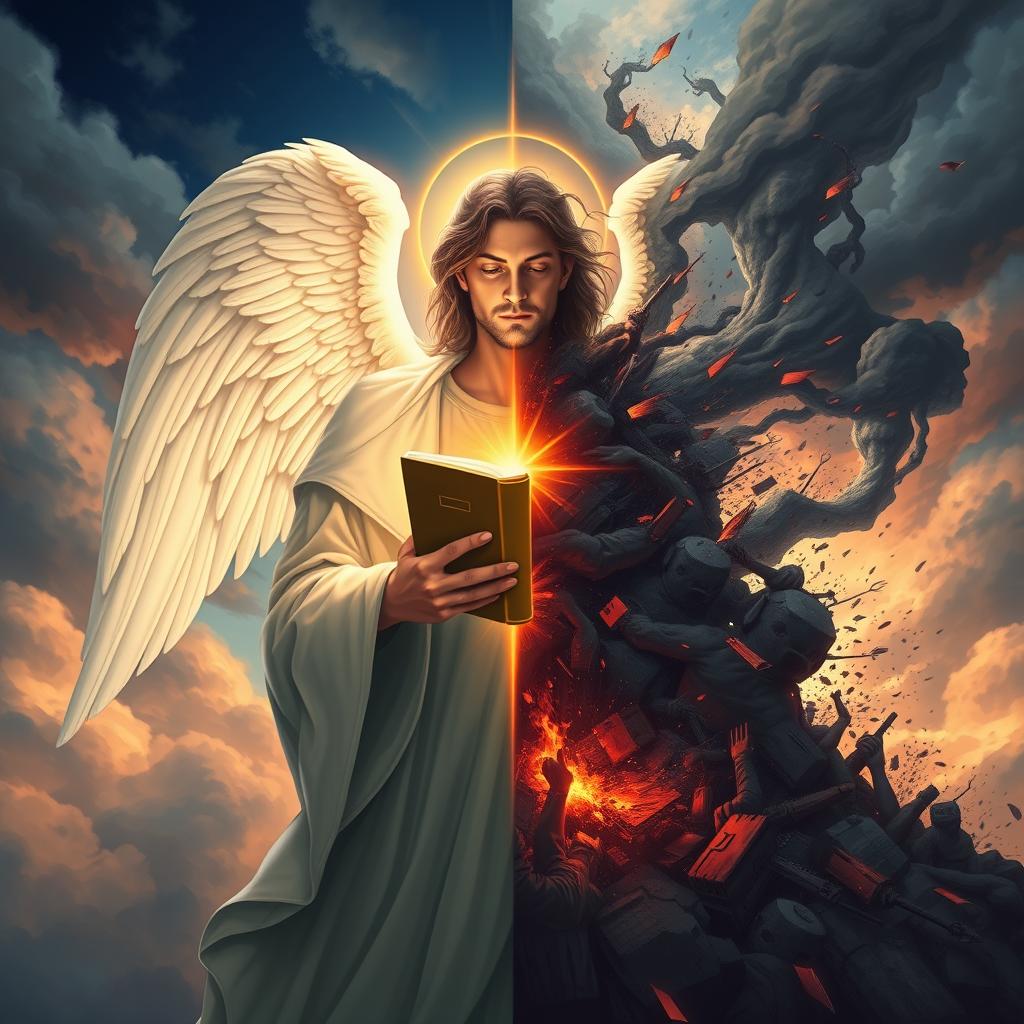 A powerful and thought-provoking illustration that embodies the contrast between divine law and the sanctity of life