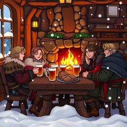 A cozy fanfiction setting featuring characters from a popular fantasy series
