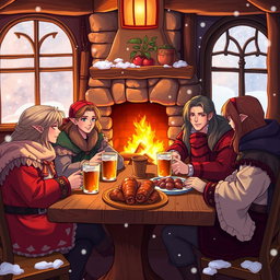 A cozy fanfiction setting featuring characters from a popular fantasy series