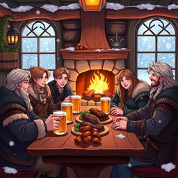 A cozy fanfiction setting featuring characters from a popular fantasy series
