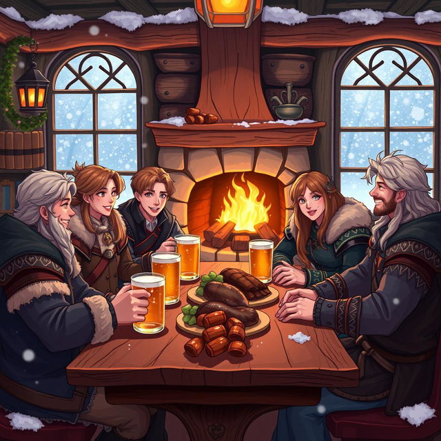 A cozy fanfiction setting featuring characters from a popular fantasy series