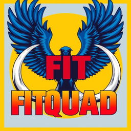 A dynamic and eye-catching poster featuring the name 'FIT SQUAD' prominently displayed at the center