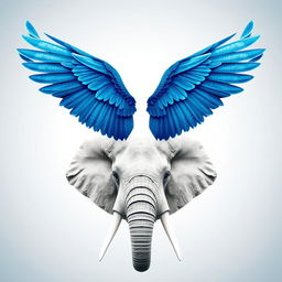 A visually striking poster featuring beautiful blue wings of a bird that represent freedom and elegance, intricately designed and placed at the top of the poster