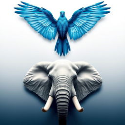 A visually striking poster featuring beautiful blue wings of a bird that represent freedom and elegance, intricately designed and placed at the top of the poster