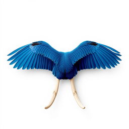 A visually striking poster featuring only the stunning blue wings of a bird elegantly displayed at the top, symbolizing freedom and grace