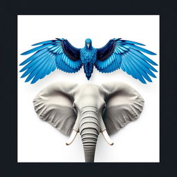 A visually striking poster featuring only the stunning blue wings of a bird elegantly displayed at the top, symbolizing freedom and grace