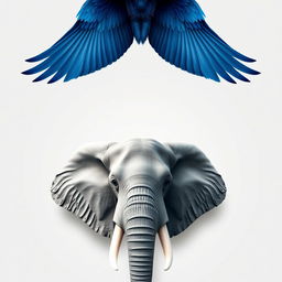 A visually striking poster featuring only the stunning blue wings of a bird elegantly displayed at the top, symbolizing freedom and grace