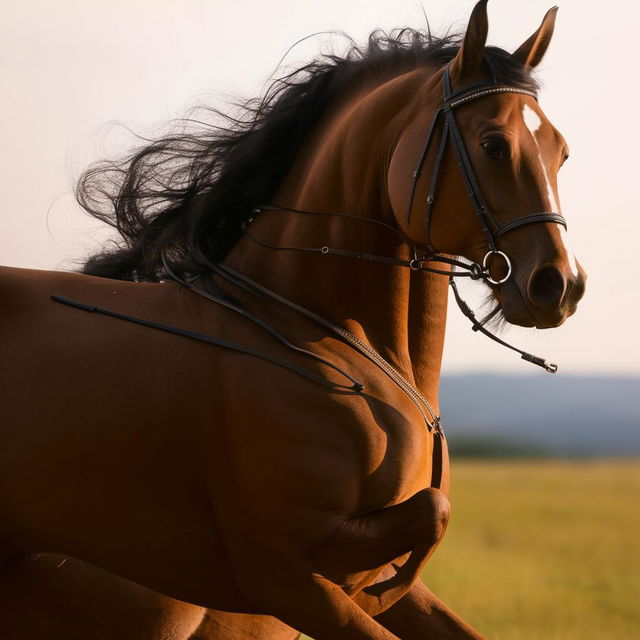 A detailed image of a person riding a beautiful horse, their posture filled with confidence