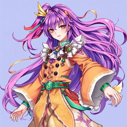 A detailed and artistic representation of a character as depicted in the user's right-side reference image, featuring vibrant colors, dynamic poses, and intricate details