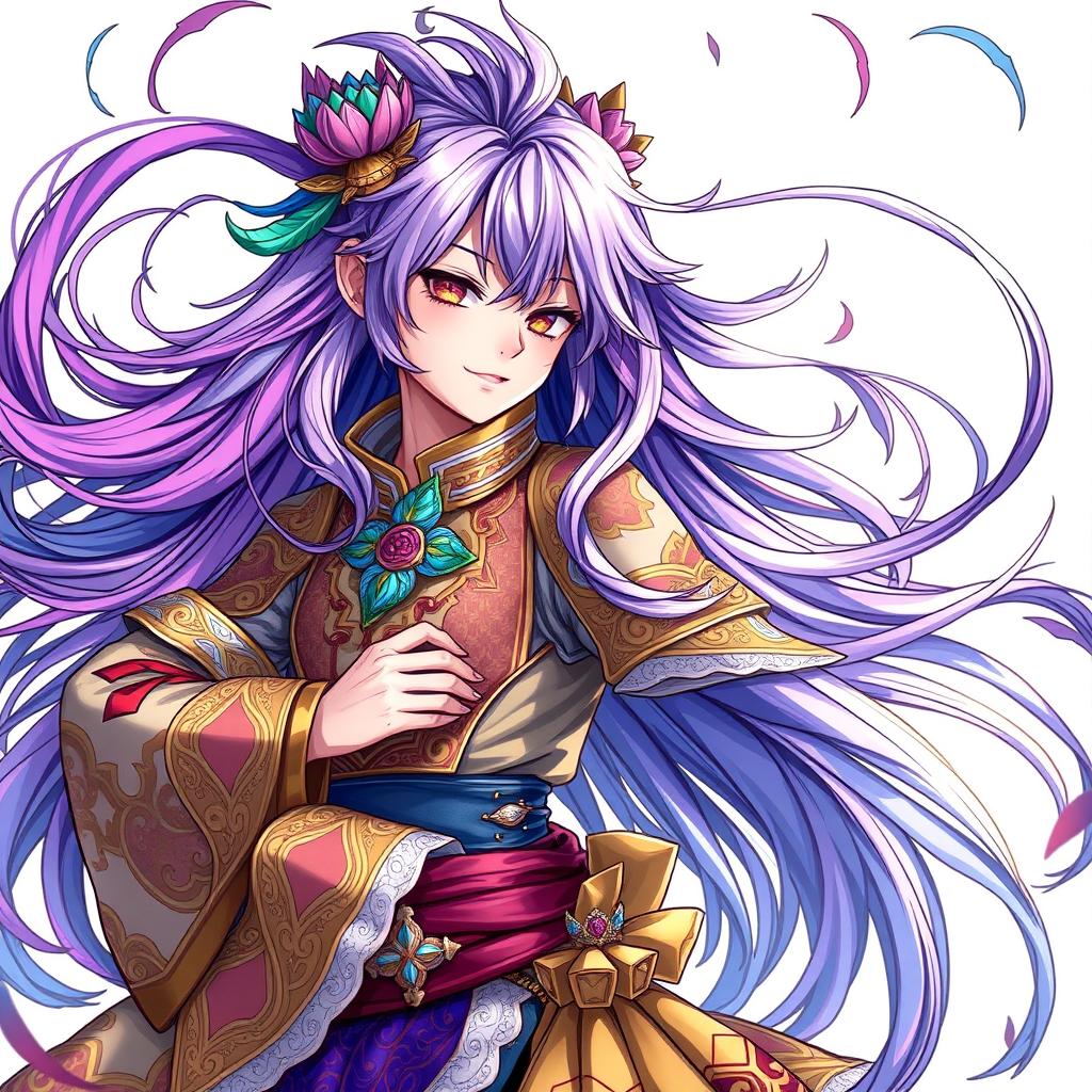 A detailed and artistic representation of a character as depicted in the user's right-side reference image, featuring vibrant colors, dynamic poses, and intricate details