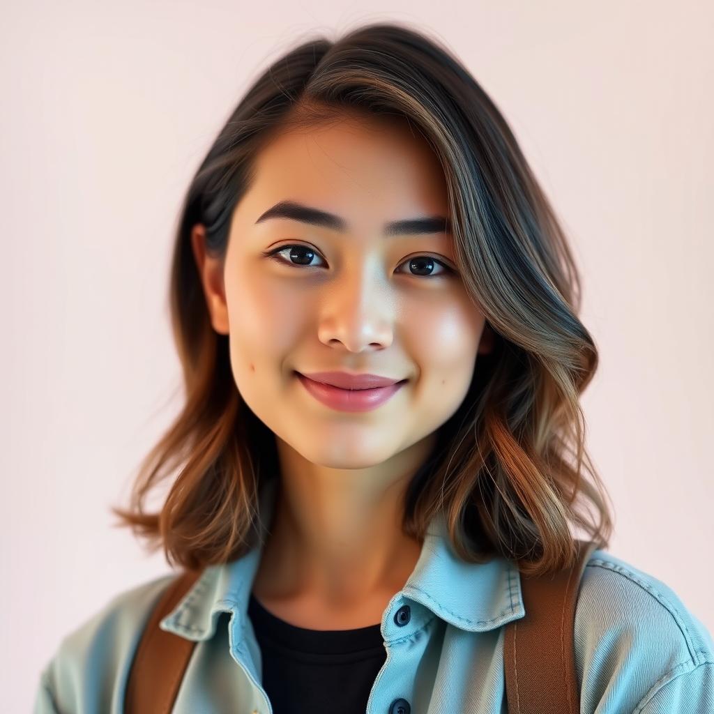 A stylish and modern profile picture for a social media account, featuring a confident young adult with an engaging expression