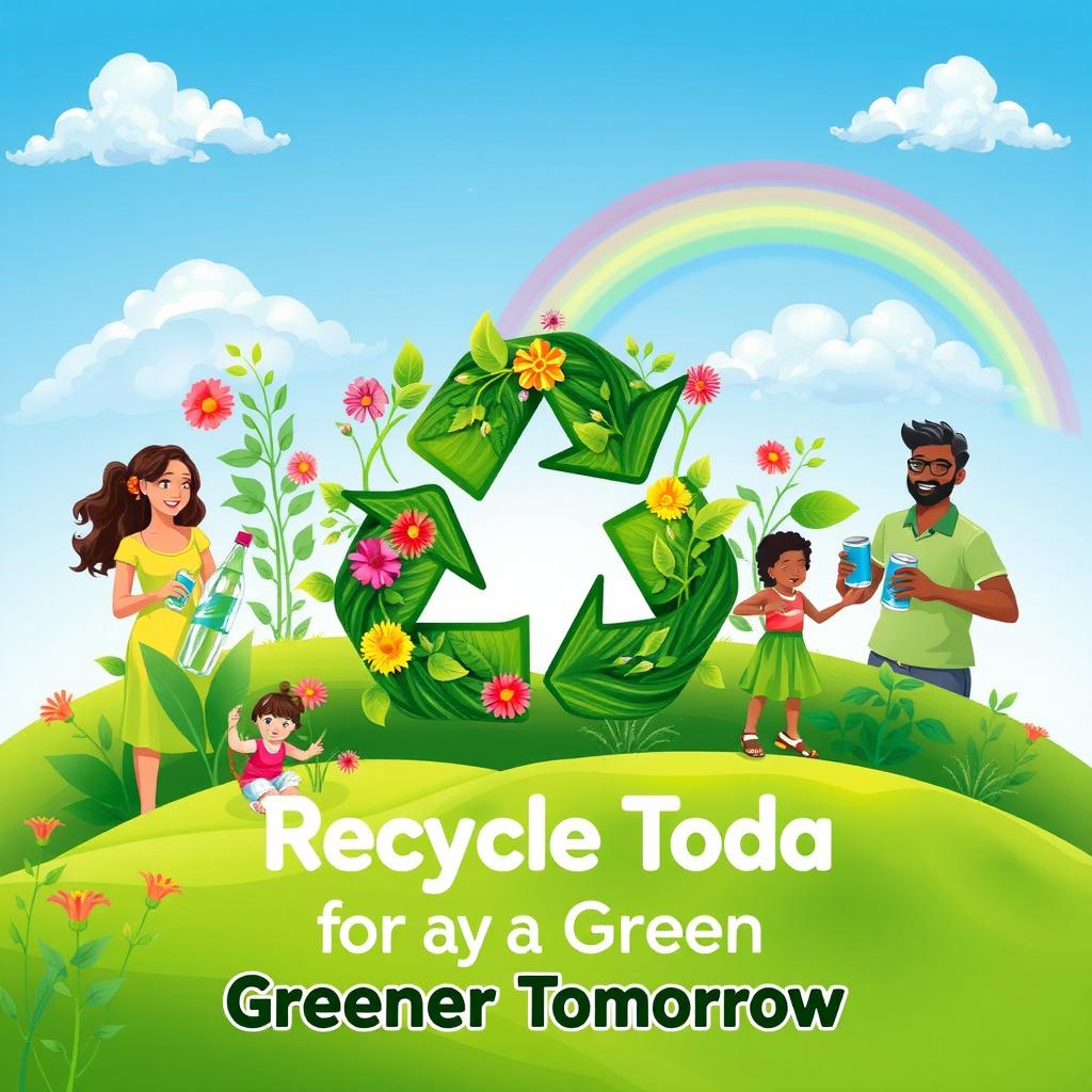 A vibrant and inspirational poster art promoting recycling