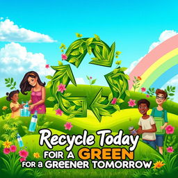 A vibrant and inspirational poster art promoting recycling