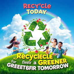 A vibrant and inspirational poster art promoting recycling