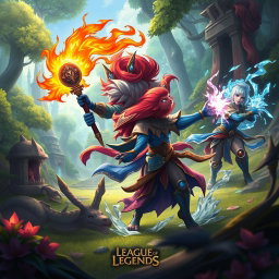 An imaginative scene depicting characters inspired by the League of Legends universe