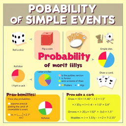 An engaging educational infographic illustrating the concept of probability of simple events