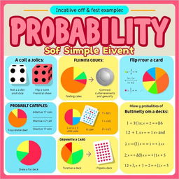 An engaging educational infographic illustrating the concept of probability of simple events