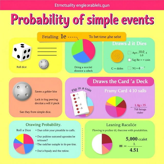 An engaging educational infographic illustrating the concept of probability of simple events