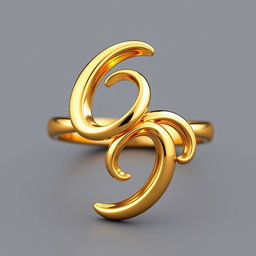 A beautifully crafted ring design featuring two intertwined 'S' shapes, elegantly curving and flowing into one another