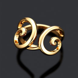 A beautifully crafted ring design featuring two intertwined 'S' shapes, elegantly curving and flowing into one another