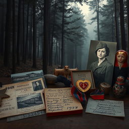 A nostalgic scene depicting a dense forest, creating a sense of mystery and history