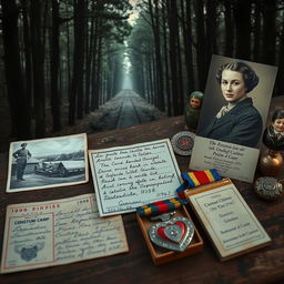 A nostalgic scene depicting a dense forest, creating a sense of mystery and history