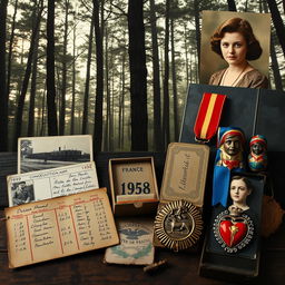 A nostalgic scene depicting a dense forest, creating a sense of mystery and history