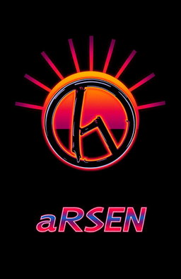 A striking image featuring a black background dominated by a bold anarchy symbol, rendered in a vivid cyberpunk style