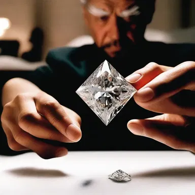 In the suspense thriller movie, the villain tries to commit adulteration by swapping the original diamond with a fake one at the auction.