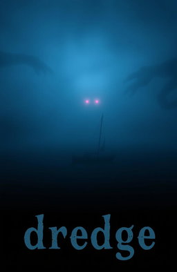 A small ship sailing at night in the open ocean enveloped in thick fog