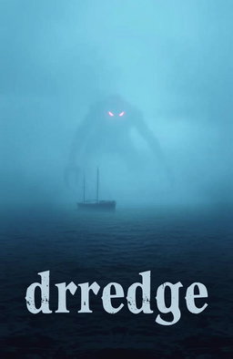 A small ship sailing at night in the open ocean enveloped in thick fog