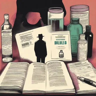 The detective novel revolves around a case of adulteration, where the protagonist uncovers a scandal involving contaminated pharmaceutical drugs.