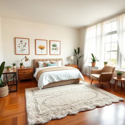 A beautifully decorated room with a cozy atmosphere