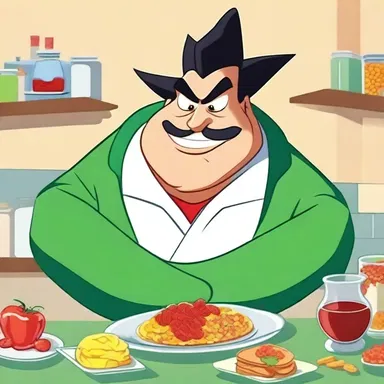 In the cartoon, the villain tries to commit adulteration by mixing harmful substances into the food.