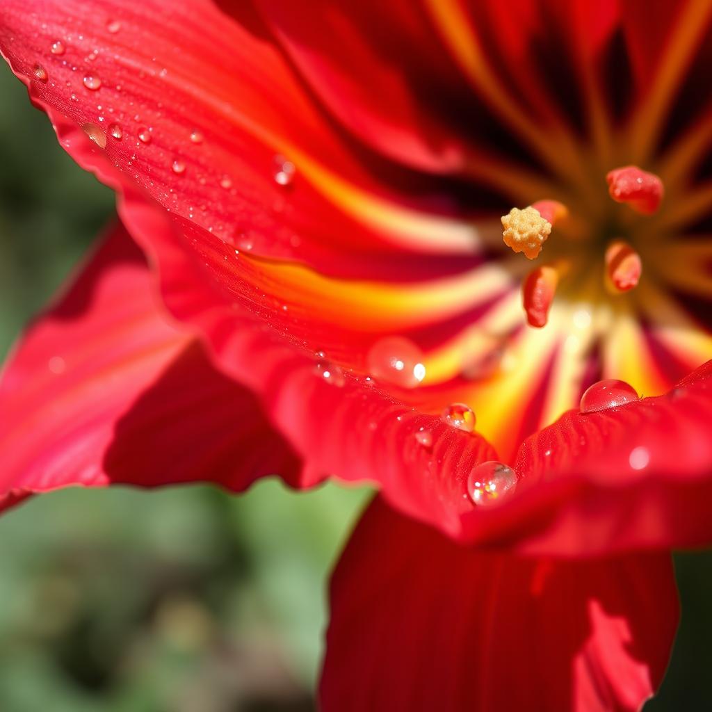 A stunningly realistic close-up photo of a vibrant flower, showcasing intricate petal details and rich colors