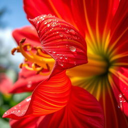 A stunningly realistic close-up photo of a vibrant flower, showcasing intricate petal details and rich colors