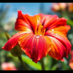 A stunningly realistic close-up photo of a vibrant flower, showcasing intricate petal details and rich colors
