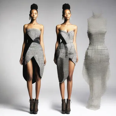 The designer created a unique and edgy dress by incorporating elements of adulteration into her design.