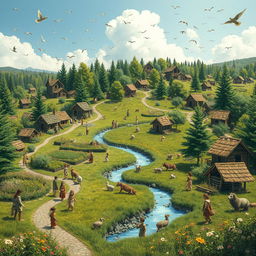 An imaginative depiction of a world without science and technology