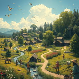 An imaginative depiction of a world without science and technology