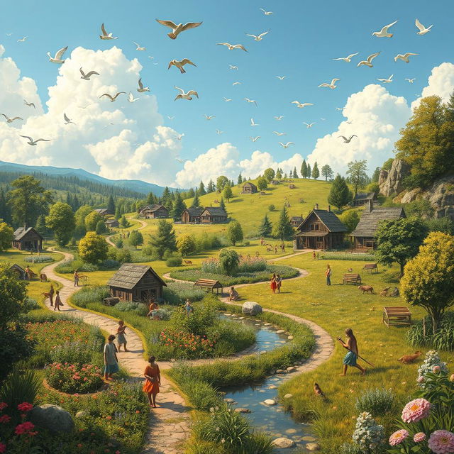 An imaginative depiction of a world without science and technology
