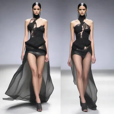 The designer created a unique and edgy dress by incorporating elements of adulteration into her design.