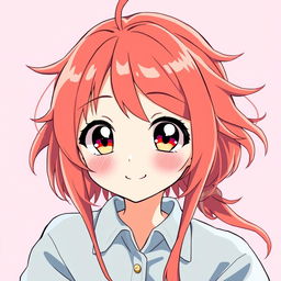 A vibrant and cheerful moe anime girl with a unique weed hairline on the side of her head, reminiscent of Mahiro from 'Onimai' and Konata from 'Lucky Star'
