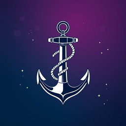 A captivating design featuring a classic sea anchor as the central focus, including intricate details such as ropes elegantly wrapped around it